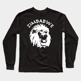 Roaring Lion Face | Zimbabwe Long Sleeve T-Shirt